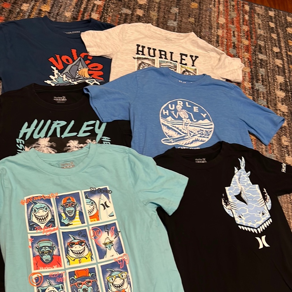 5 Hurley T-shirts 1 Volcom T-shirt for $70